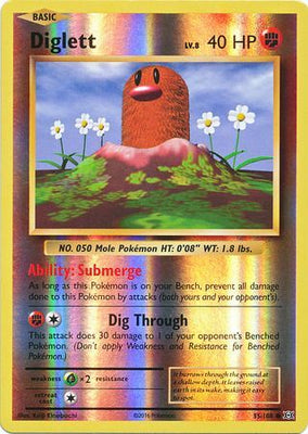 Pokemon Card XY Evolutions 55/108 Diglett Reverse Holo Common