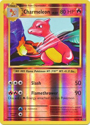 <transcy>بطاقة بوكيمون XY Evolutions 10/108 Charmeleon Reverse Holo غير شائع</transcy>