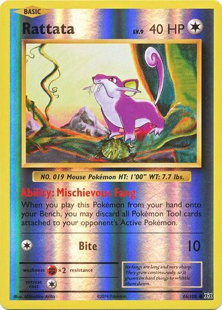 Pokemon Card XY Evolutions 66/108 Rattata Reverse Holo Common