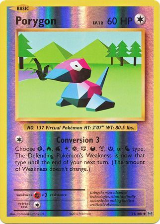 <transcy>بطاقة بوكيمون XY Evolutions 71/108 Porygon Reverse Holo غير مألوف</transcy>