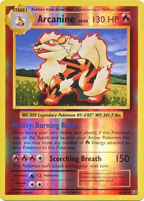 Pokemon Card XY Evolutions 18/108 Arcanine Reverse Holo Rare