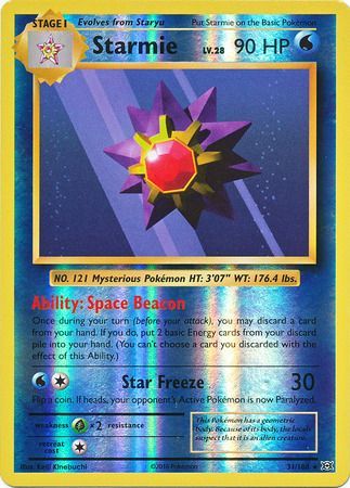 <transcy>Pokemon Card XY Evolutions 31/108 Starmie Reverse Holo Sjælden</transcy>