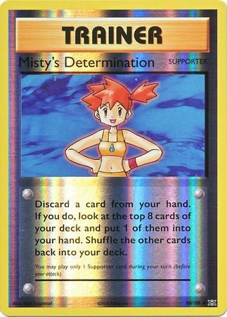 Pokemon Card XY Evolutions 80/108 Misty's Determination Supporter  Reverse Holo Uncommon