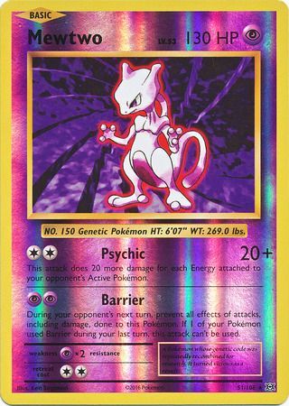 <transcy>Pokemon Card XY Evolutions - 51/108 Mewtwo Reverse Holo Sjælden</transcy>