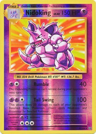 Pokemon Card XY Evolutions 45/108 Nidoking Reverse Holo Rare