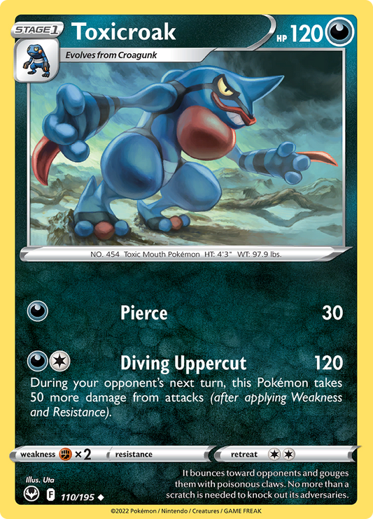 Pokemon Card Silver Tempest 110/195 Toxicroak Uncommon *MINT*