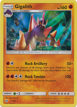 <transcy>Pokemon Karte 71/149 Sonne &amp; Mond Gigalith Seltenes Holo</transcy>