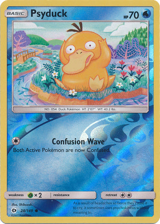 Pokemon Card Sun & Moon 028/149 28/149 Psyduck Reverse Holo Common *MINT*