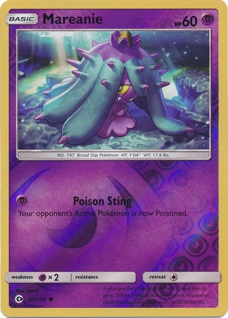 Pokemon Card Sun & Moon 062/149 62/149 Mareanie Reverse Holo Common *MINT*