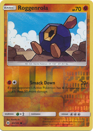 Pokemon Card Sun & Moon 069/149 69/149 Roggenrola Reverse Holo Common *MINT*