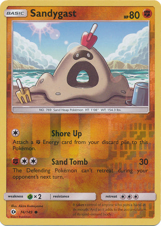 Pokemon Card Sun & Moon 074/149 74/149 Sandygast Reverse Holo Common *MINT*