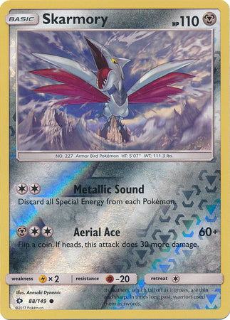 Pokemon Card Sun & Moon 088/149 88/149 Skarmory Reverse Holo Common *MINT*