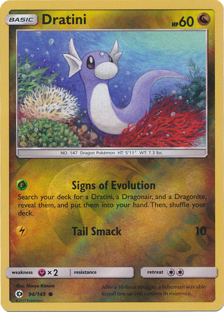 Pokemon Card Sun & Moon 094/149 94/149 Dratini Reverse Holo Common *MINT*