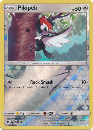 Pokemon Card Sun & Moon 106/149 Pikipek Reverse Holo Common *MINT*