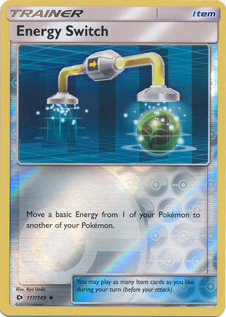 Pokemon Card Sun & Moon 117/149 Energy Switch Item Reverse Holo Uncommon *MINT*