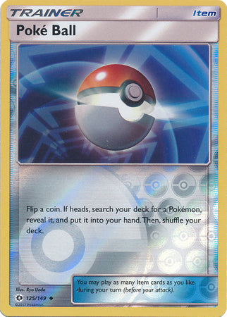 Pokemon Card Sun & Moon 125/149 Poké Ball Item Reverse Holo Uncommon *MINT*