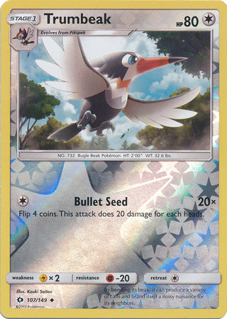 Pokemon Card Sun & Moon 107/149 Trumbeak Reverse Holo Uncommon *MINT*