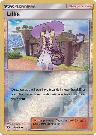 Pokemon Card Sun & Moon 122/149 Lillie Supporter Reverse Holo Uncommon *MINT*