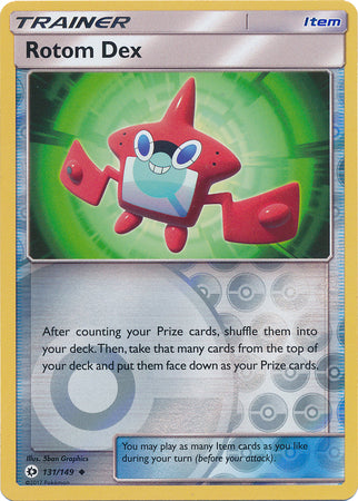 Pokemon Card Sun & Moon 131/149 Rotom Dex Item Reverse Holo Uncommon *MINT*