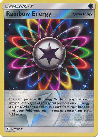 Pokemon Card Sun & Moon 137/149 Rainbow Energy Reverse Holo Uncommon *MINT*