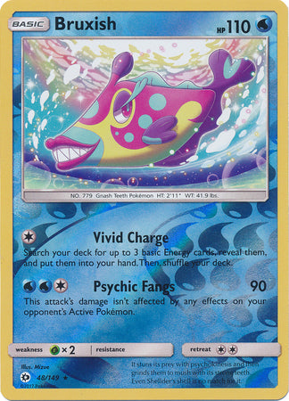 Pokemon Card Sun & Moon 048/149 48/149 Bruxish Reverse Holo Rare *MINT*