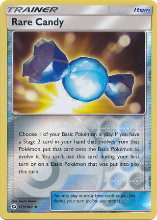 Pokemon Card Sun & Moon 129/149 Rare Candy Item Reverse Holo Uncommon *MINT*