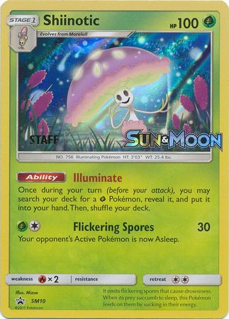 Pokemon Card SM Black Star Promos SM10 Shiinotic Staff Prerelease promo