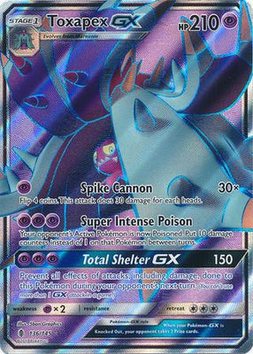 Pokemon Card 136/145 Sun & Moon Guardians Rising Toxapex GX Full Art Ultra Rare