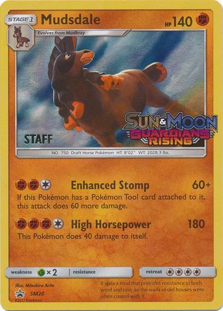 Pokemon Card SM Black Star Promos SM20 Mudsdale Staff Prerelease promo