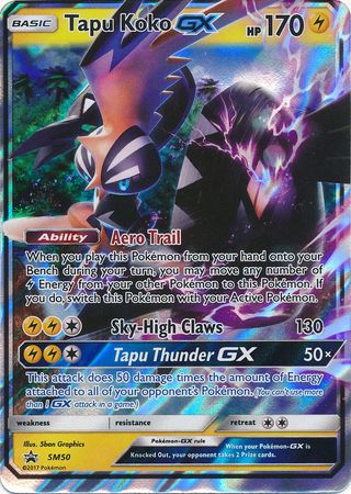 <transcy>Pokemon Card SM Black Star Promos SM50 Tapu Koko GX</transcy>