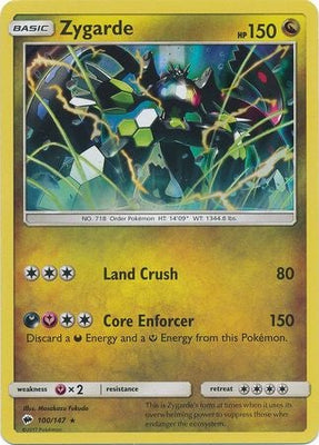 <transcy>بطاقة بوكيمون 100/147 Sun &amp; Moon Burning Shadows Zygarde Rare Holo</transcy>