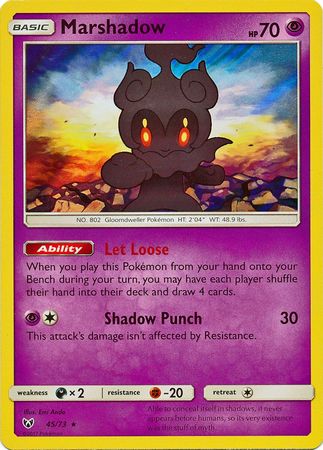 <transcy>بطاقة بوكيمون 45/73 Shining Legends Marshadow Rare Holo</transcy>