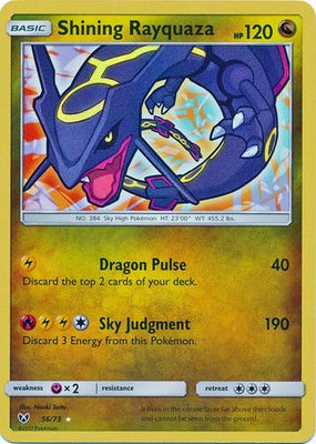 Pokemon Card 56/73 Shining Legends Shining Rayquaza Holo Rare