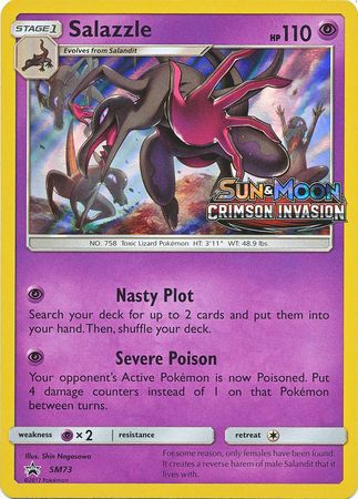 <transcy>Pokemon Card SM Black Star Promos SM73 Salazzle Prerelease-Promo</transcy>