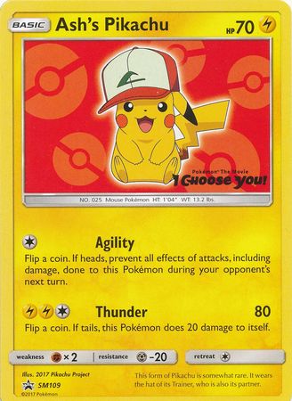 <transcy>Pokemon Card SM Black Star Promos SM109 Ash's Pikachu</transcy>
