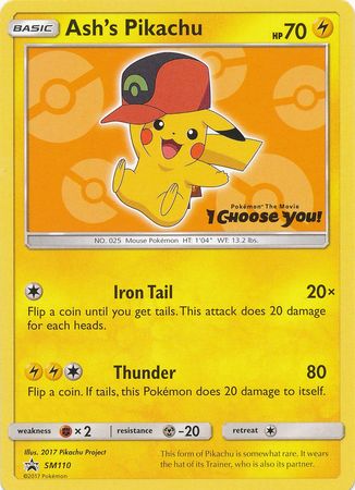 Pokemon Card SM Black Star Promos SM110 Ash's Pikachu