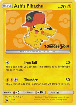Pokemon Card SM Black Star Promos SM110 Ash's Pikachu