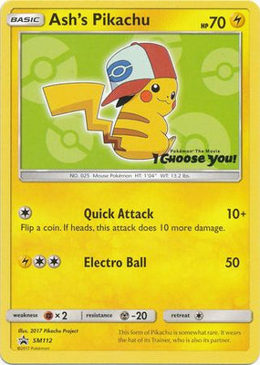 Pokemon Card SM Black Star Promos SM112 Ash's Pikachu
