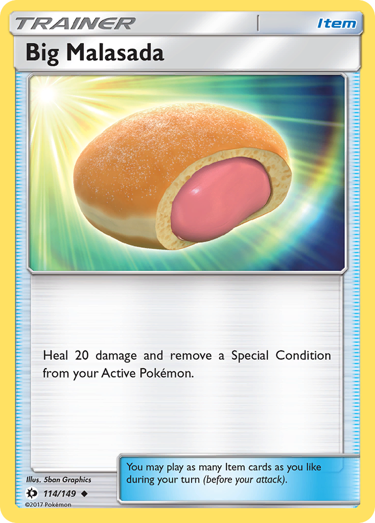 Pokemon Card Sun & Moon 114/149 Big Malasada Item Uncommon *MINT*