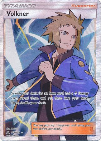 (S) Pokemon Card 156/156 Ultra Prism Volkner Supporter Full Art Rare