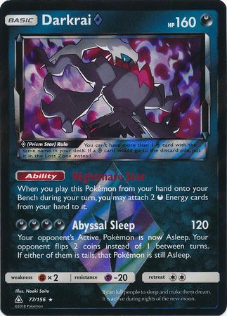 Darkrai Prism Star - 77/156- Ultra Prism - Holo Rare