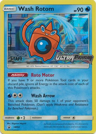 <transcy>Pokemon Card SM Black Star Promos SM94 Wash Rotom Staff Prerelease-Promo</transcy>