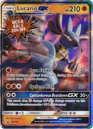 <transcy>Pokemon Card SM Black Star Promos SM100 Lucario GX</transcy>