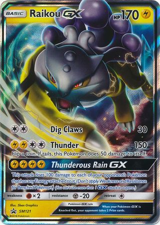 Pokemon Card SM Black Star Promos SM121 Raikou GX