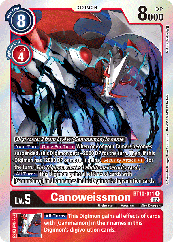 Digimon Card Xros Encounter Canoweissmon BT10-011 R