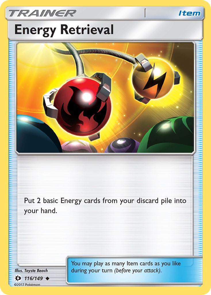 Pokemon Card Sun & Moon 116/149 Energy Retrieval Item Uncommon *MINT*