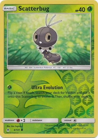 Pokemon Card Forbidden Light 6/131 006/131 Scatterbug Reverse Holo Common *MINT*
