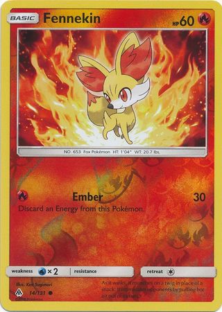Pokemon Card Forbidden Light 14/131 014/131 Fennekin Reverse Holo Common *MINT*