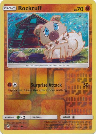 Pokemon Card Forbidden Light 75/131 075/131 Rockruff Reverse Holo Common *MINT*