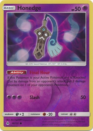 Pokemon Card Forbidden Light 46/131 046/131 Honedge Reverse Holo Common *MINT*